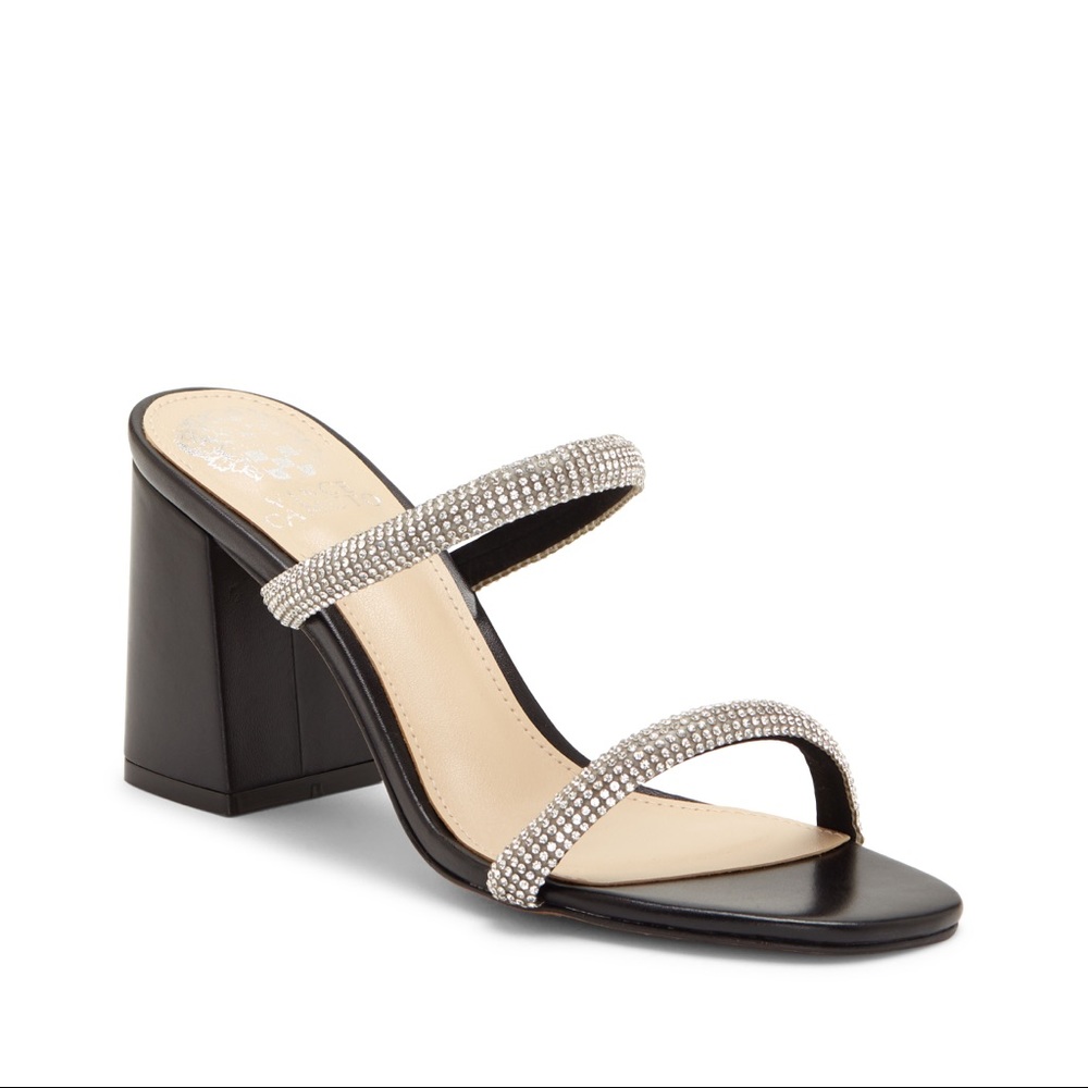 VINCE CAMUTO | Black Magaly Block Sandal | Size 9.5